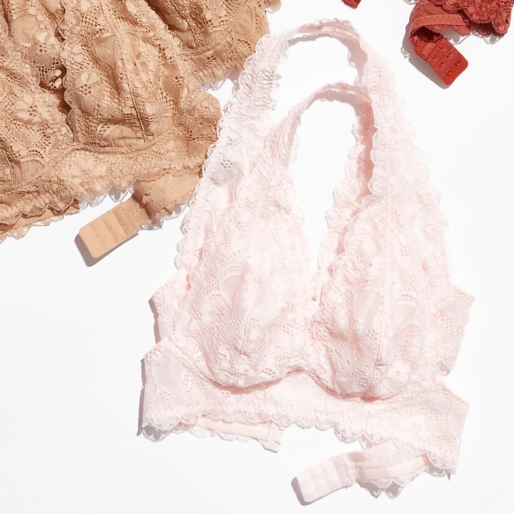 Free People Galloon Lace Halter Bra - Ballet